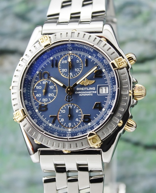 (image for) A BREITLING STAINLESS STEEL & 18K YELLOW GOLD CHRONOGRAPH WATCH / B13352